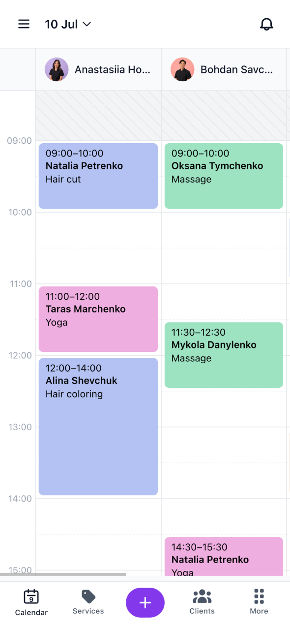 Feelday Pro calendar on mobile